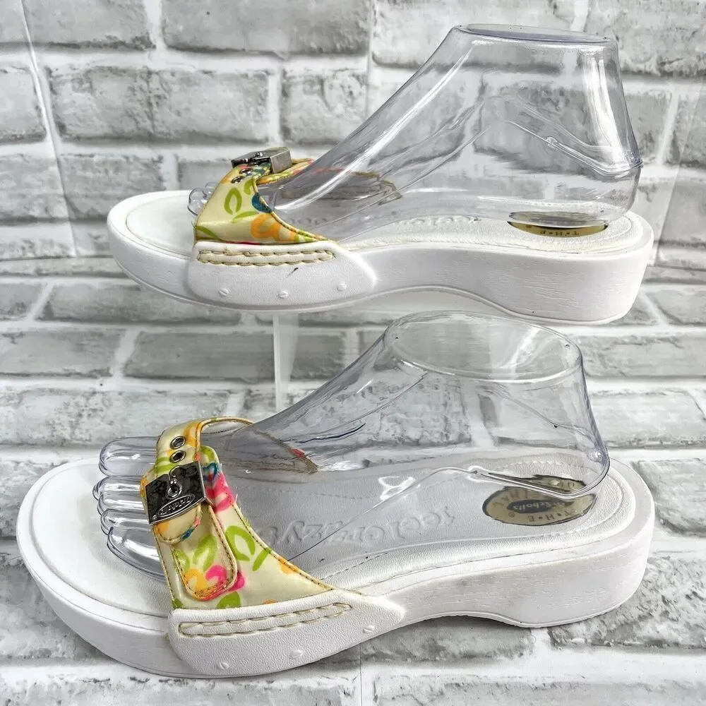 Dr. Scholl’s Women's Size 10 Vintage White Floral Twist Comfort Slide Sandals